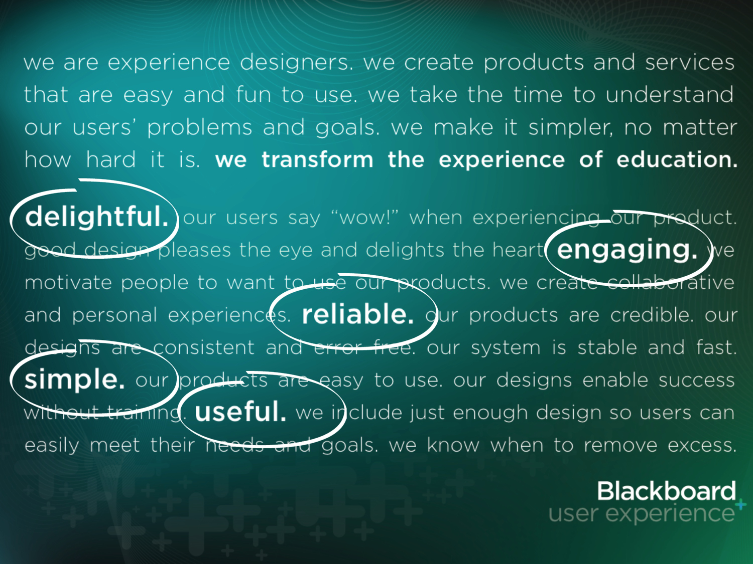 Blackboard Design Principles