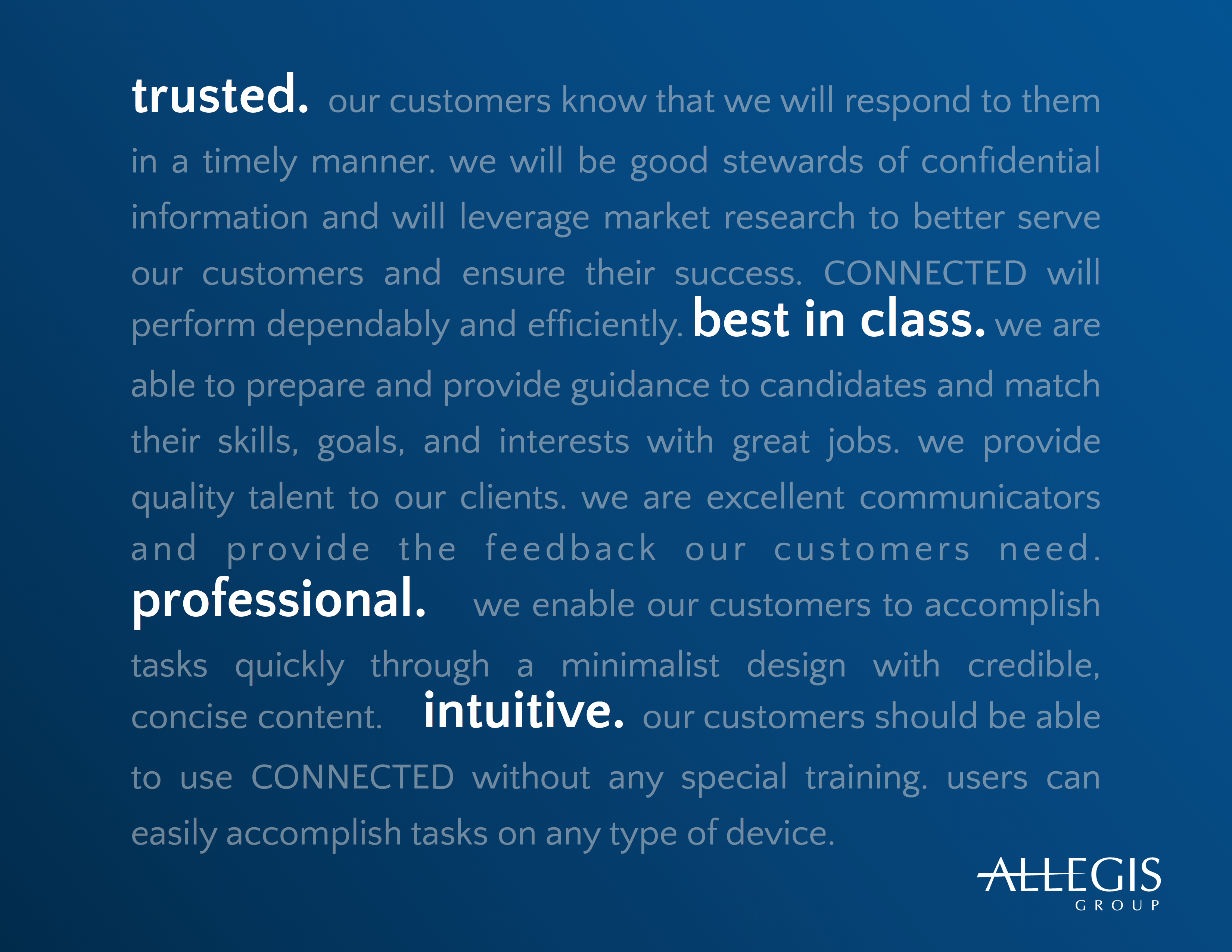 allegis UX principles